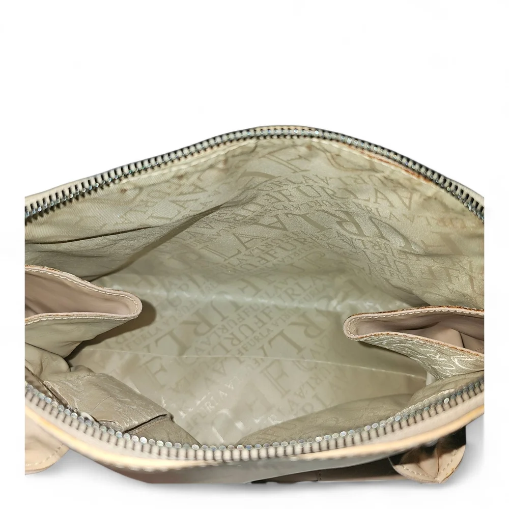 Furla Beige Leather Shoulder Bag